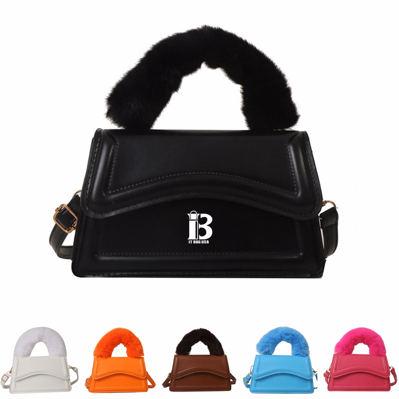 PU Solid Color Portable Diagonal Bag