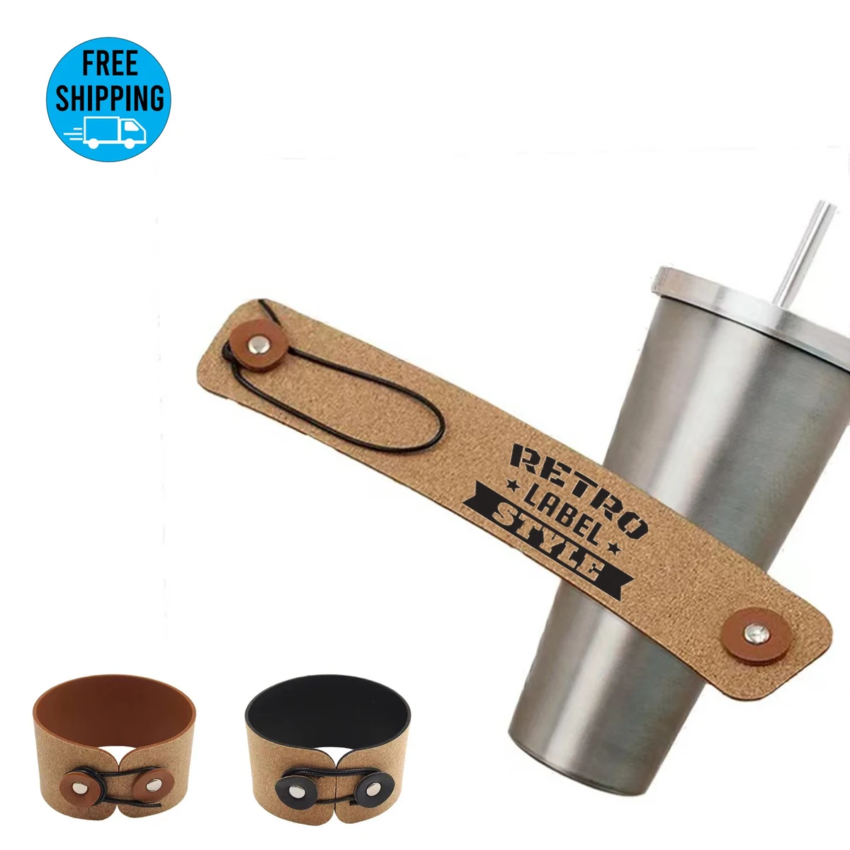 Retro Cork Cup Sleeve adjustable Holder/Bracelet 1