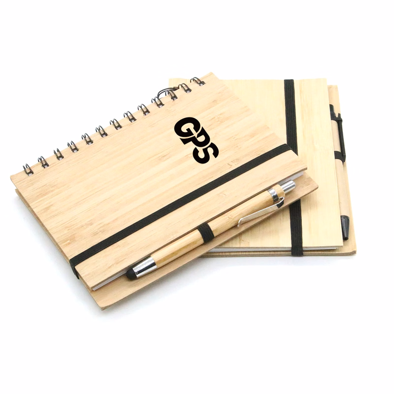 Bamboo cover notebook set