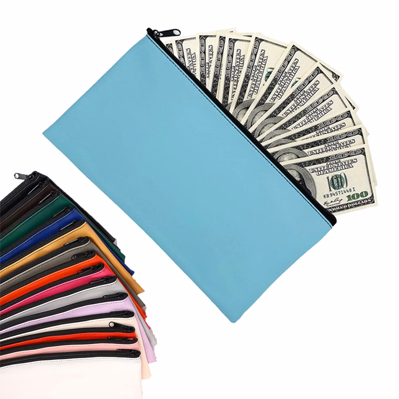 Leather Bank Deposit Organizer Bag
