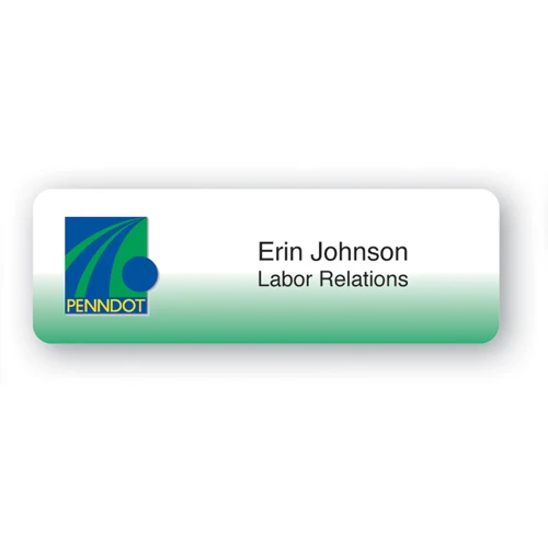 Full Color Name Badge w/ Personalization (1"x3") Rectangle 1