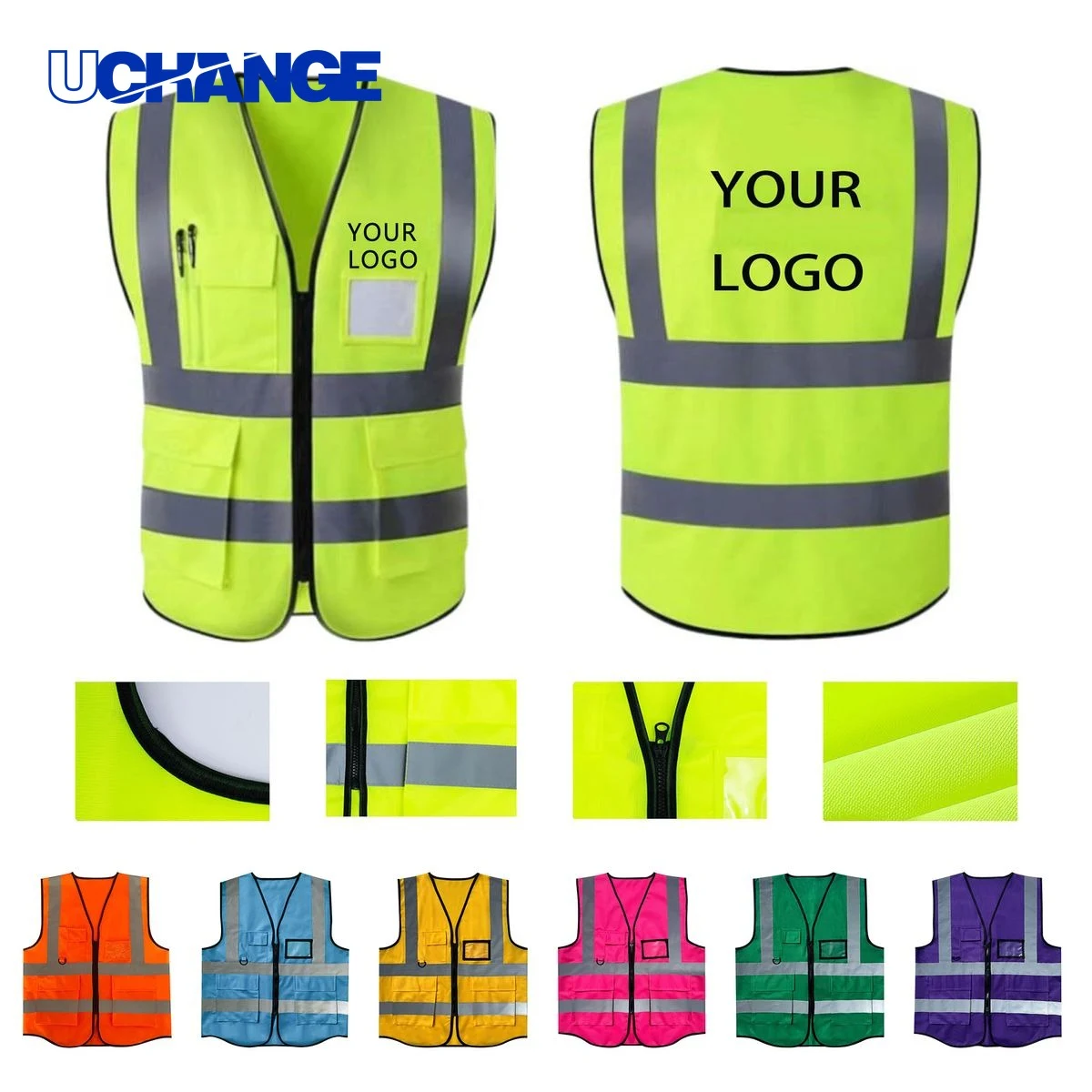 High-Visibility Reflective Safety Vest with Utility Pockets 1