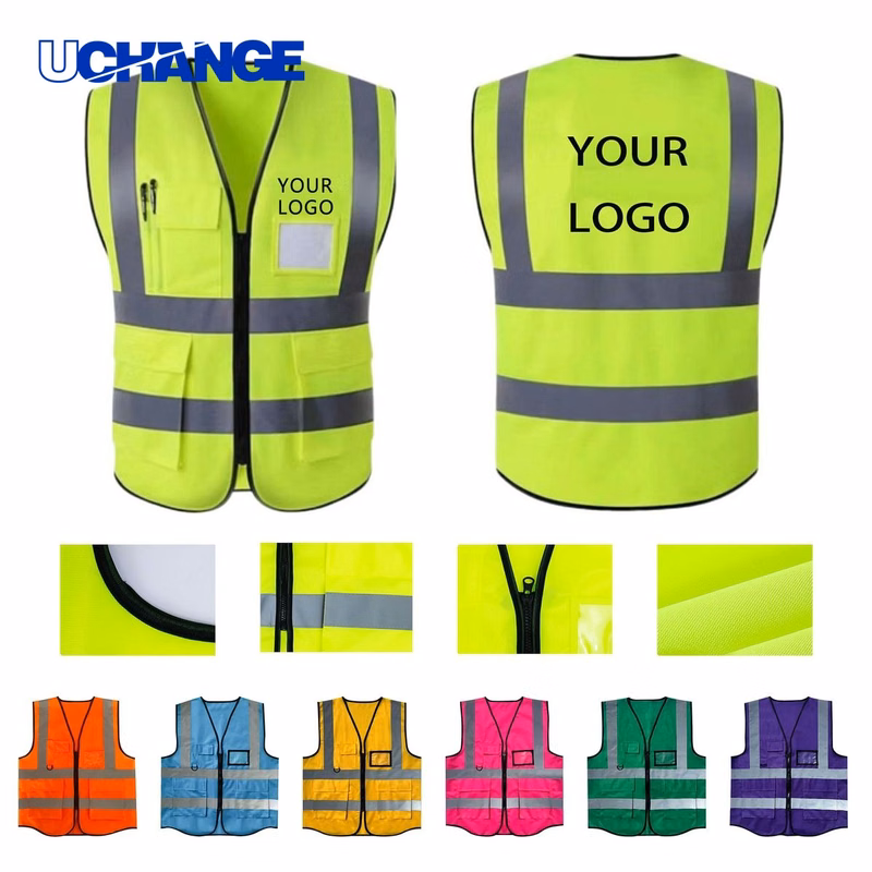 High-Visibility Reflective Safety Vest with Utility Pockets