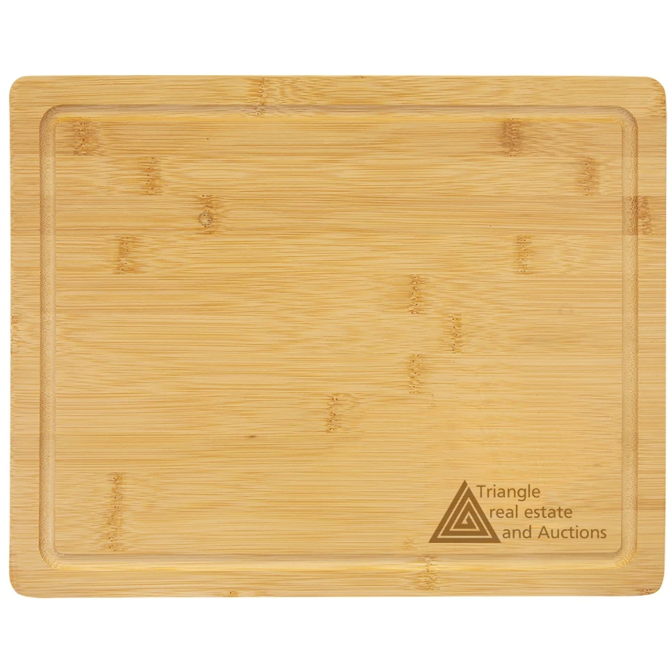 13 3/4" x 11" Bamboo Cutting Board with Drip Ring 1