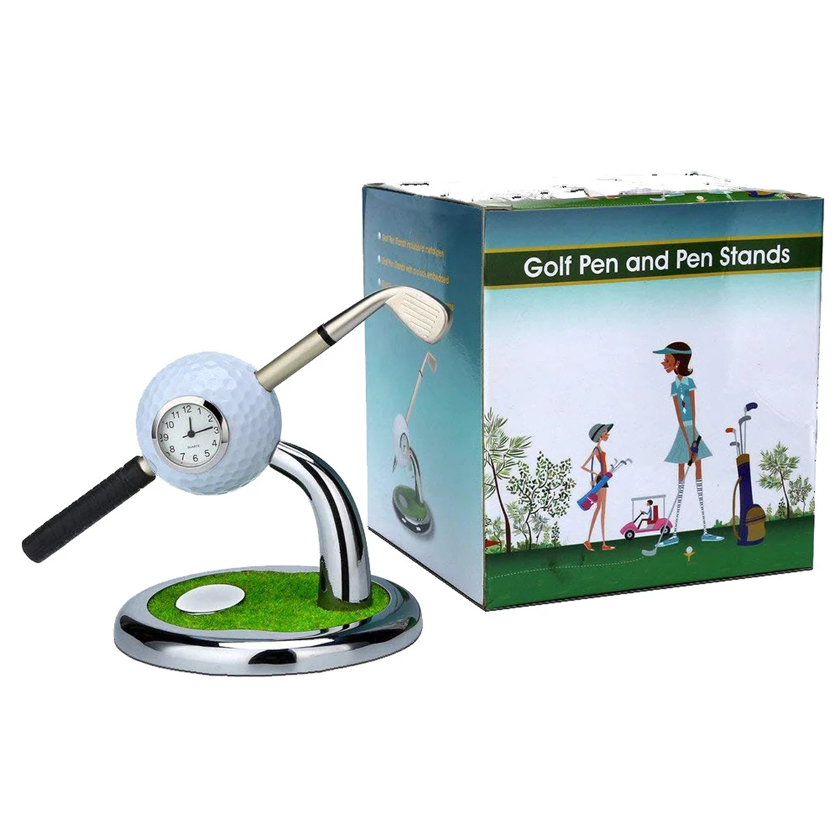 Desktop Ball Stand with Golf Clock 1