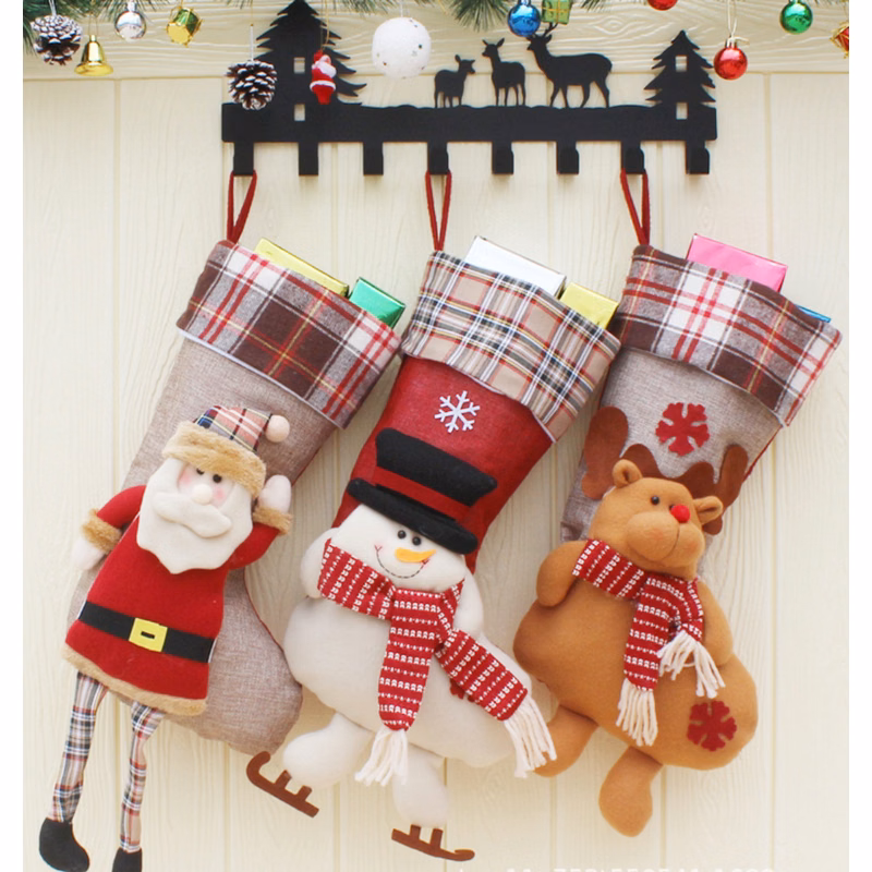 3D Applique Christmas Candy Stockings