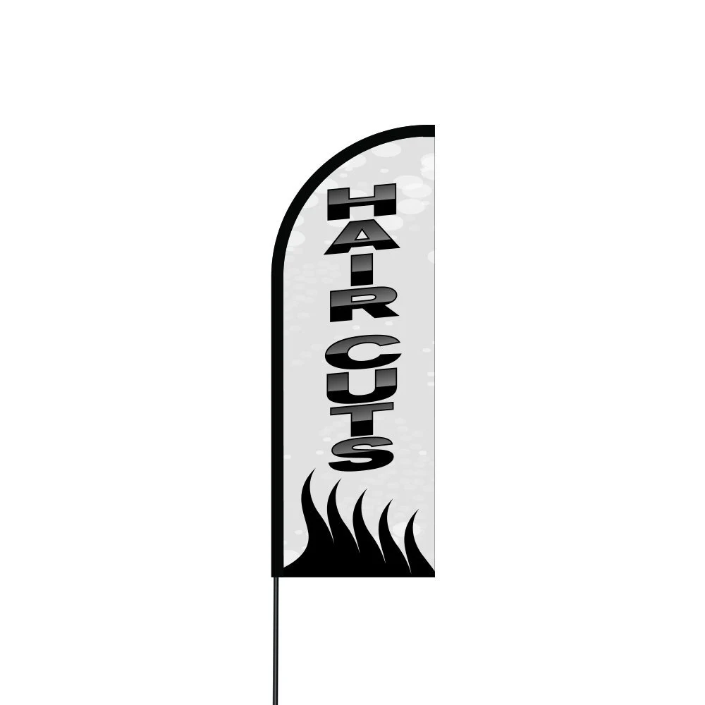 Haircuts Flag Kit Hardware 14' Feet Feather Flag Sign Outdoor Banner 1