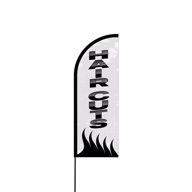 Haircuts Flag Kit Hardware 14' Feet Feather Flag Sign Outdoor Banner