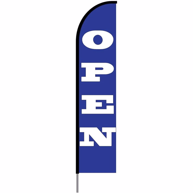 Open (Blue) Flag Kit 15' Feet Feather Flag Sign feather banners Outdoor Banner