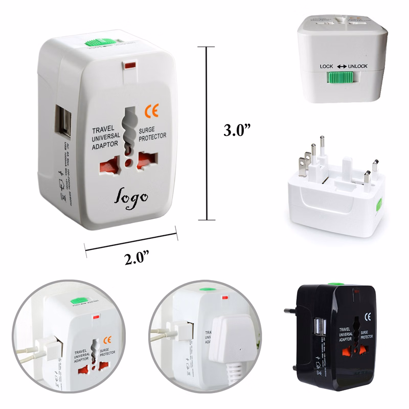 MOQ50 Universal Dual USB Travel Adapter