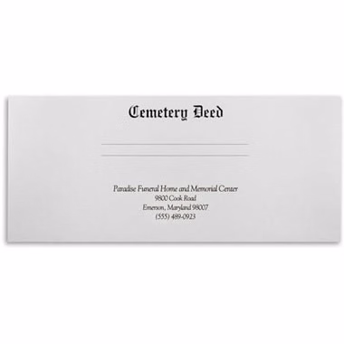 Cemetery Deed Document Folder