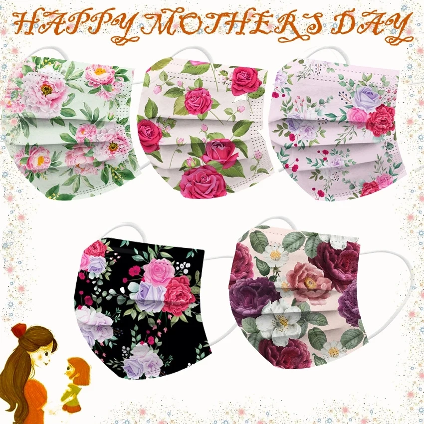 Mother's Day Print Disposable Masks 1