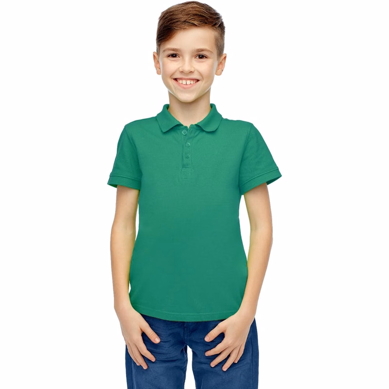 Boys' Uniform Polo Shirts - Teal Short Sleeve Size 8 - 14