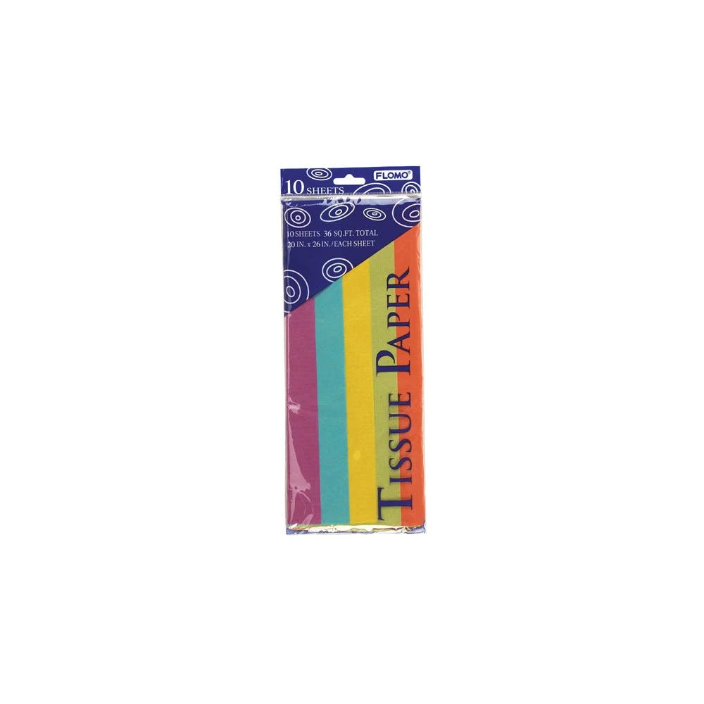 Gift Bag Tissue Paper - Rainbow Colors 10 Pack 1