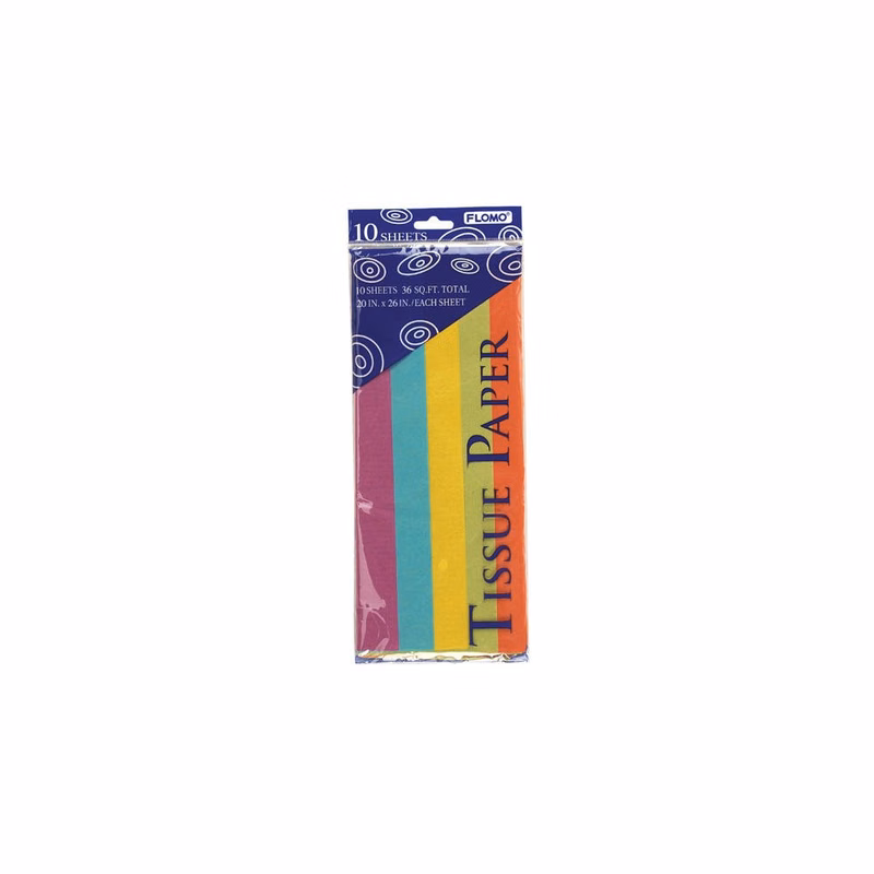 Gift Bag Tissue Paper - Rainbow Colors 10 Pack