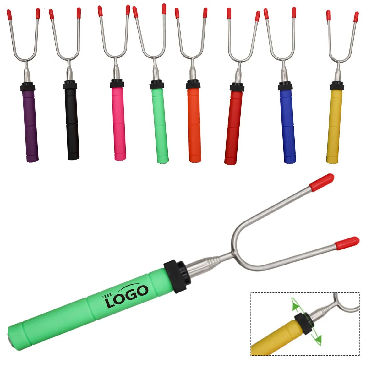 Telescopic Stainless Steel Grilling Fork 1