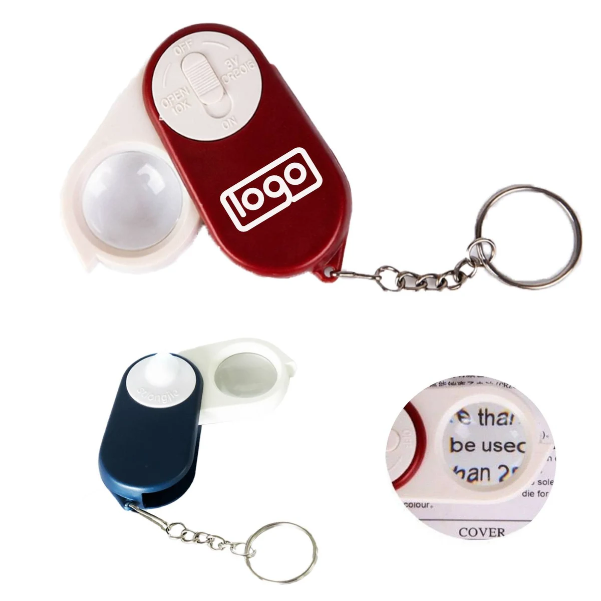 Rotatable LED Magnifier Keychain 1
