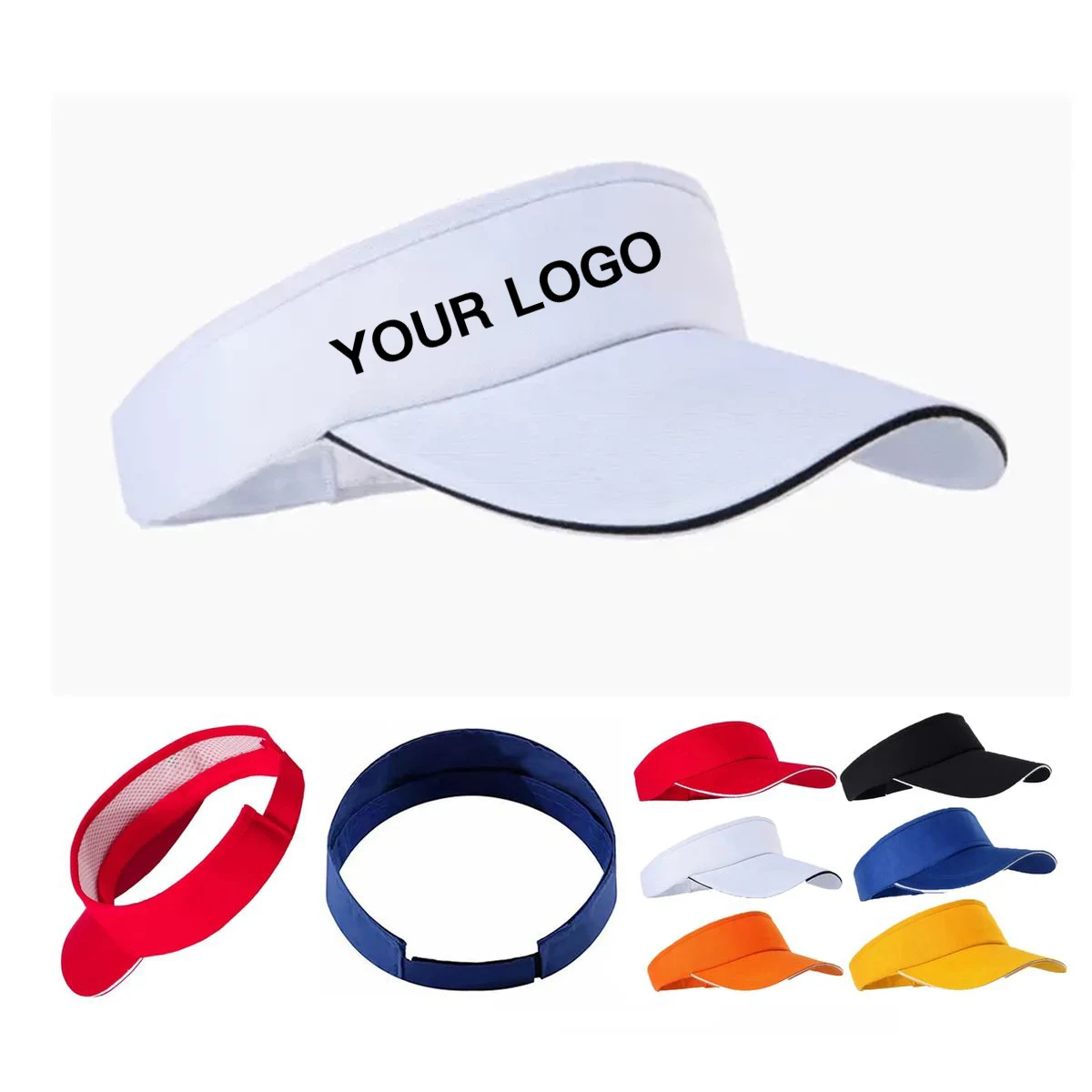 Breathable Poly Cotton Visor with Curved Bill 1