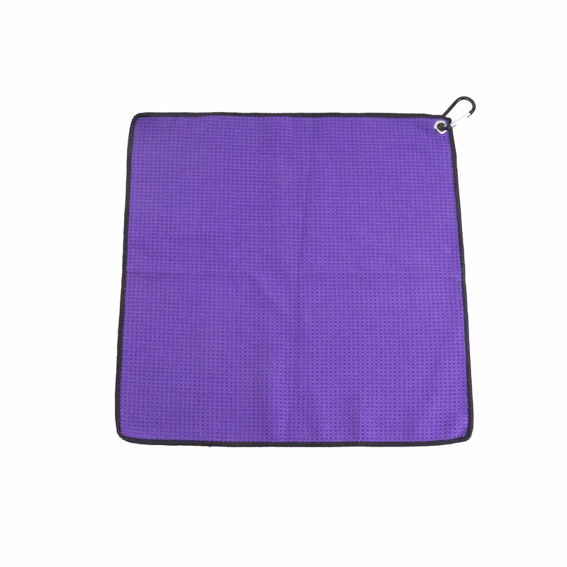 Twelve Inch By Twelve Inch Waffle Microfiber Golf Towel With Grommet
