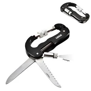 Versatile Carabiner Multitool Kit With Knife Flashlight 1