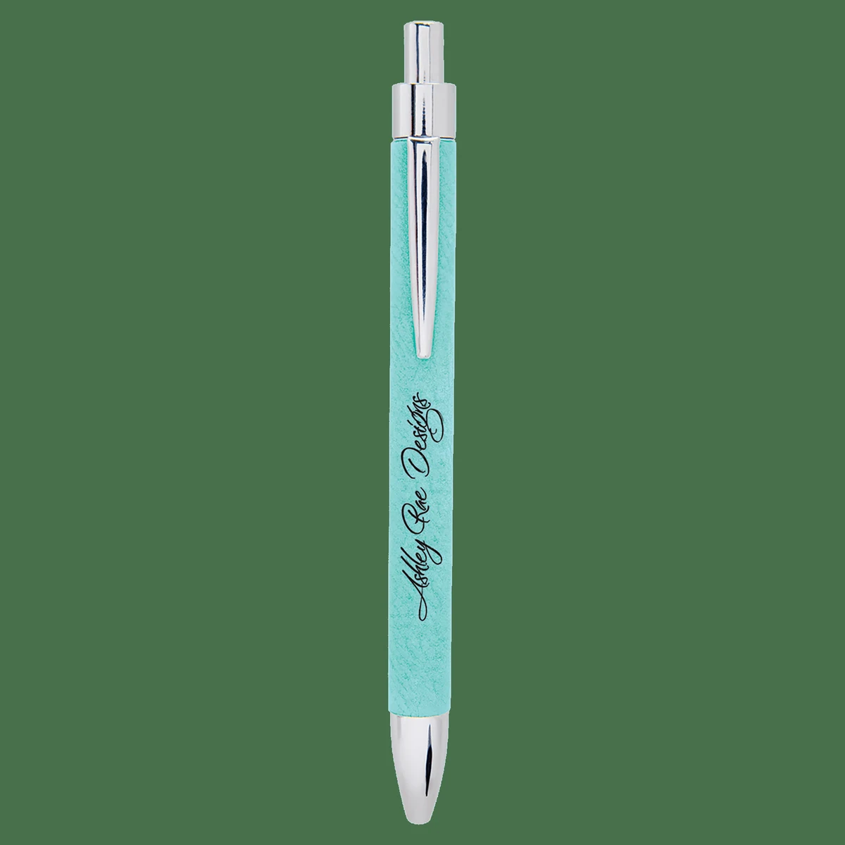 Teal Leatherette Pen 1