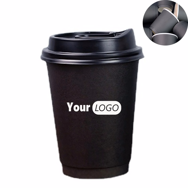 Disposable black paper cup
