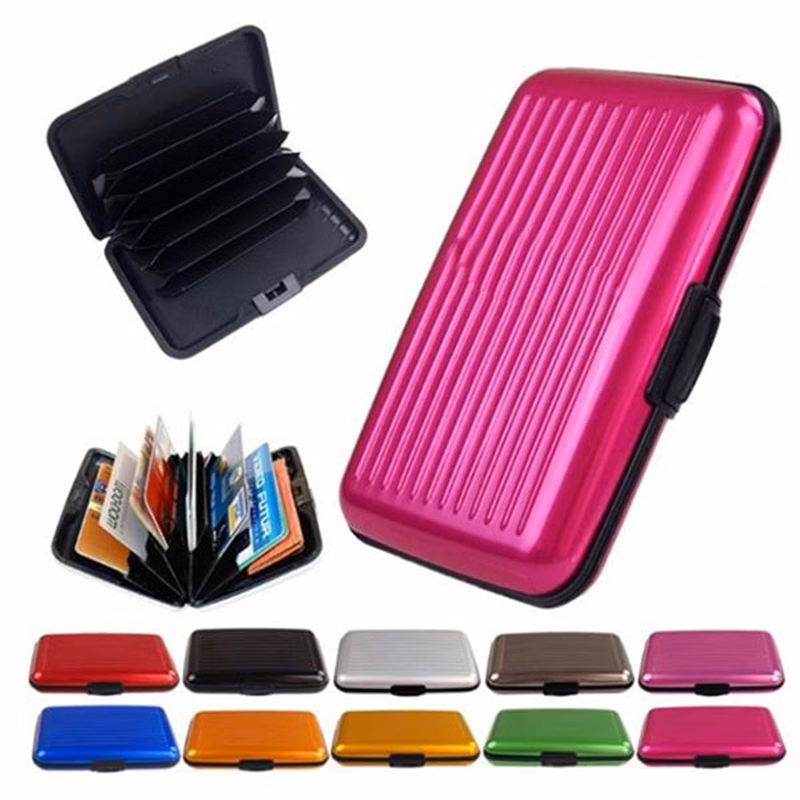 RFID-Blocking Aluminum Colorful Wallet Credit Cards Holder