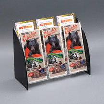 Countertop Brochure Hlder with Curved Sides, 2-Tier 6-Pocket