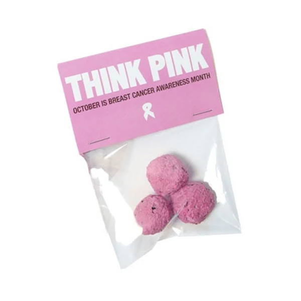 Breast Cancer Awareness Seed Paper Bomb Cello, 3 Pack 1