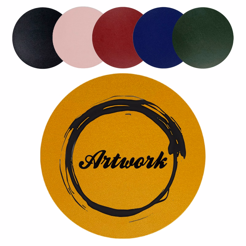 PU Leather Round Drink Coaster