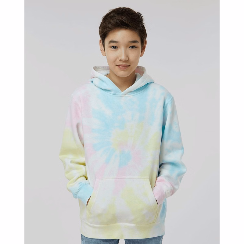Youth Midweight Tie-Dyed Hooded Sweatshirt - PRM1500TD