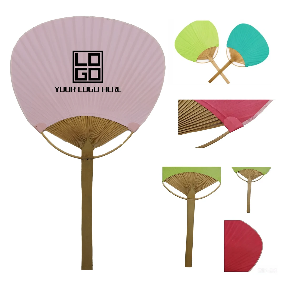 Japanese Style Bamboo Round Hand Fan 1