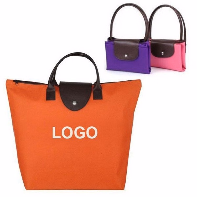 Foldable 600D Pure Color Oxford Shopping Bag Tote