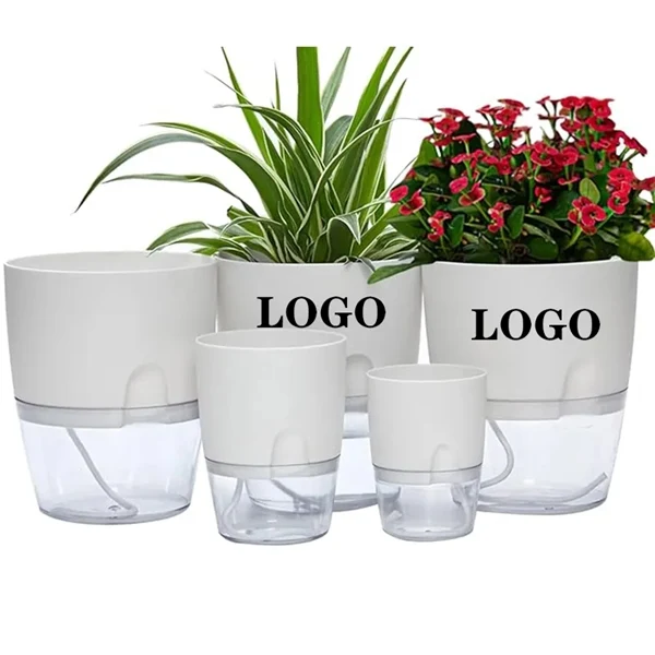 Custom 3.2 4.1 6 Inch Self Watering Indoor Flower Pots with Water View — Garden Promotion 1