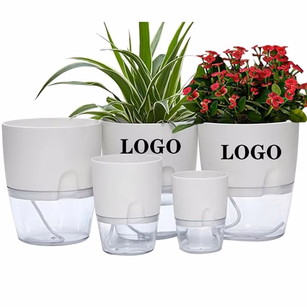 Custom 3.2 4.1 6 Inch Self Watering Indoor Flower Pots with Water View — Garden Promotion