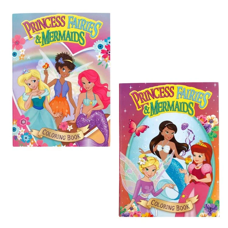 Princes Fairies and Mermaids Coloring Books - Two Titles 1