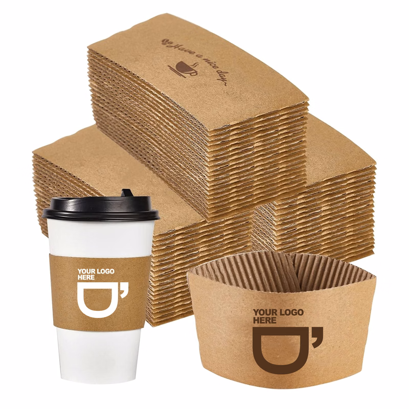 Disposable Kraft Paper Coffee Cup Sleeves