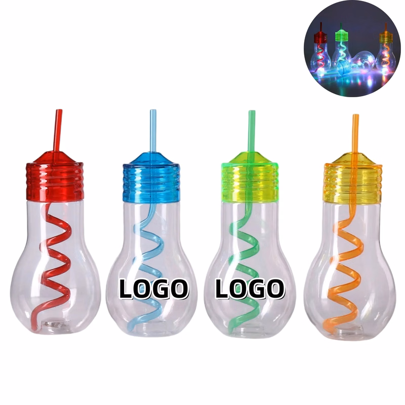 20oz Light-Up Bulb-Shaped Straw Cup