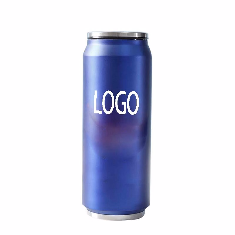 16 Oz Double Wall Insulated Travel Mug In Can Shape Tumbler w/ straw
