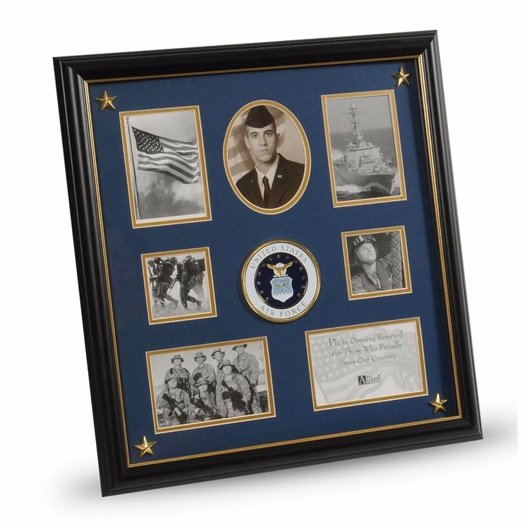 U.S. Air Force Medallion 7 Picture Collage Frame with Stars