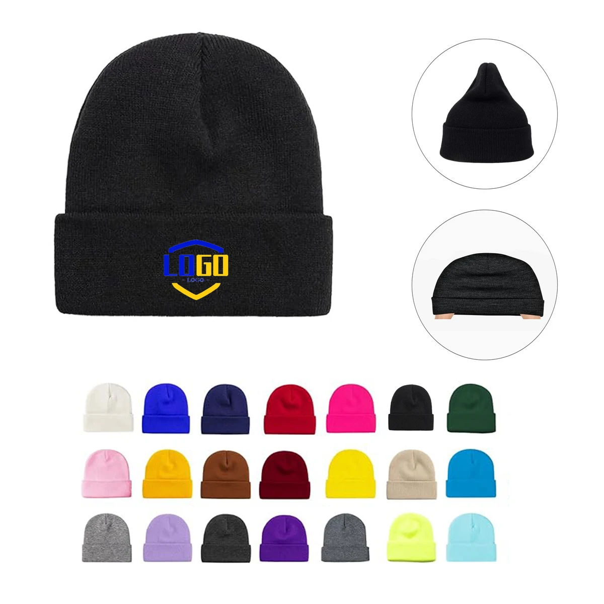 Winter Embroidered Warm Knitted Hat 1