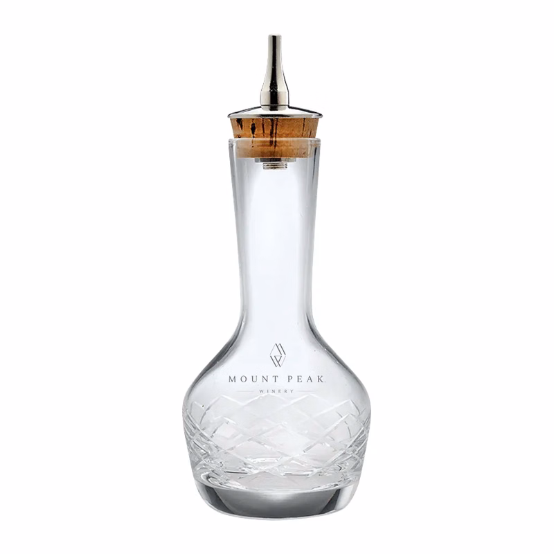 3oz. Glass Bitters Bottle Diamond Design