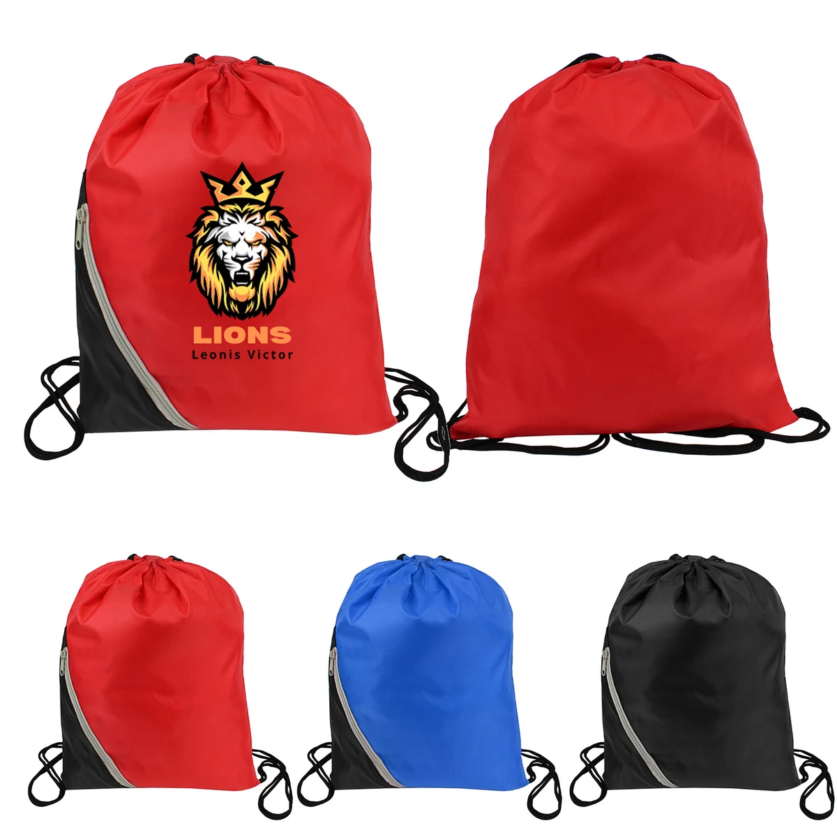 Zipper Pocket Drawstring Backpack 1