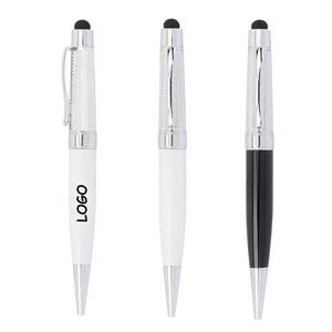 Elegant Wave Twisted Metal Pen With Stylus 1