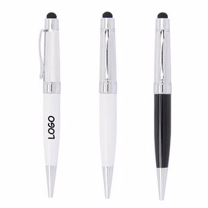 Elegant Wave Twisted Metal Pen With Stylus