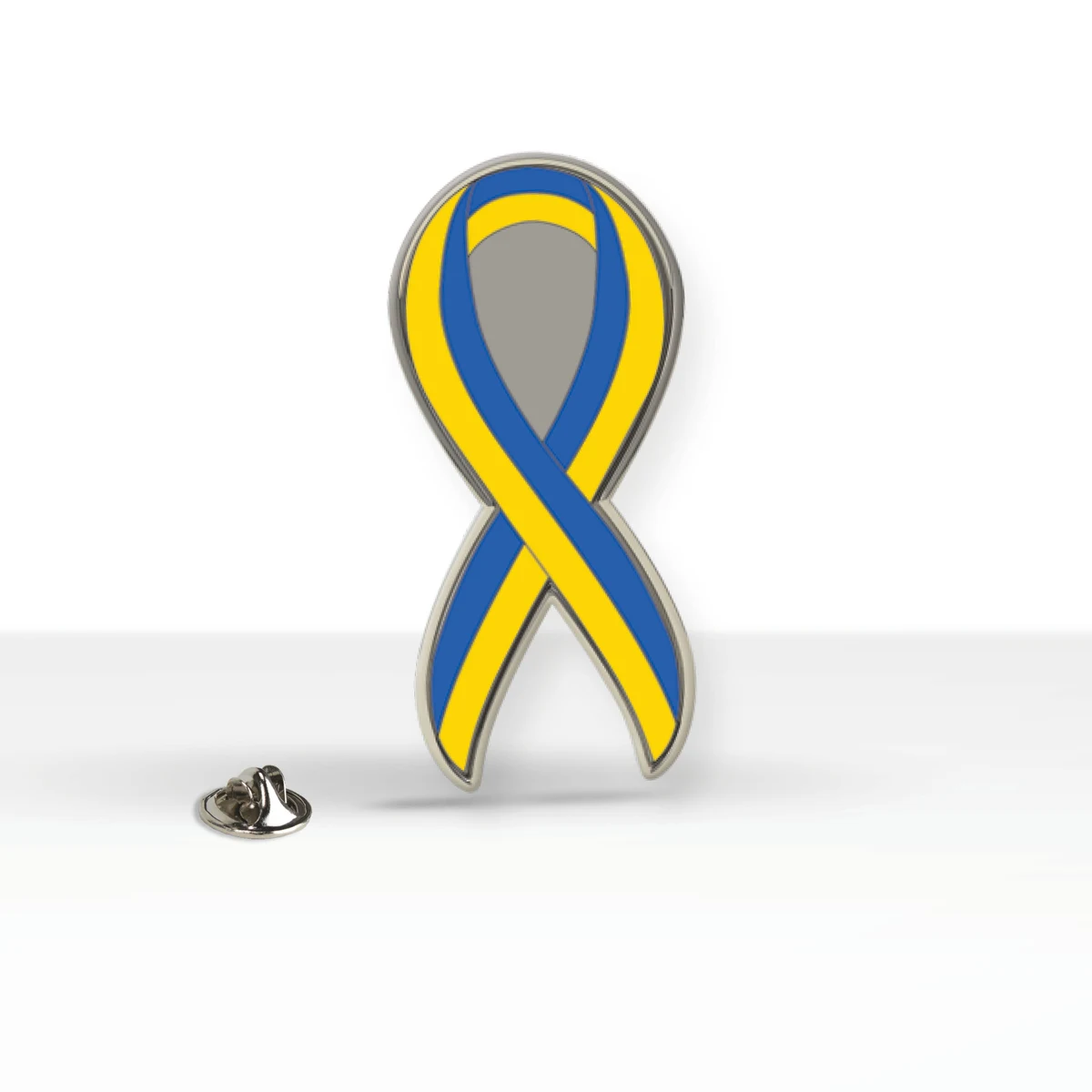 Support Ukraine Express Lapel Pin (1.25 x 0.5 inAwareness Ribbon) 1