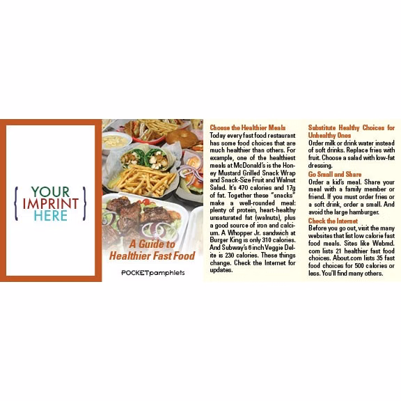 POCKET PAMPHLET - A Guide to Healthier Fast Food Pocket Pamphlet