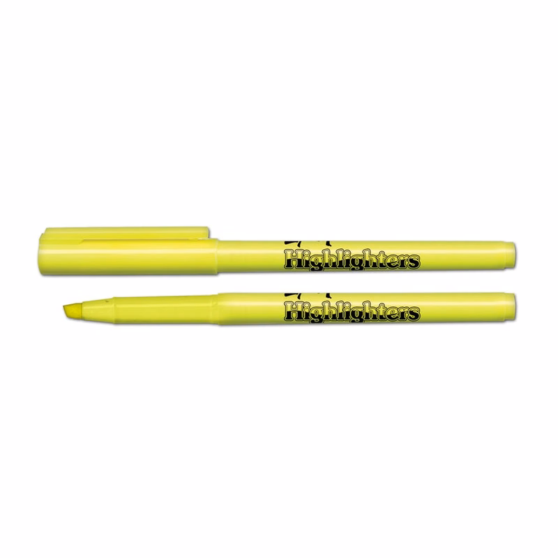 Bulk Pen Style Highlighters - 500 Count Fluorescent Yellow Chisel Tip