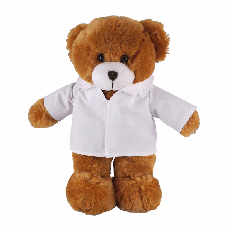 Soft Plush Stuffed Mocha Teddy Bear in doctor's jacket