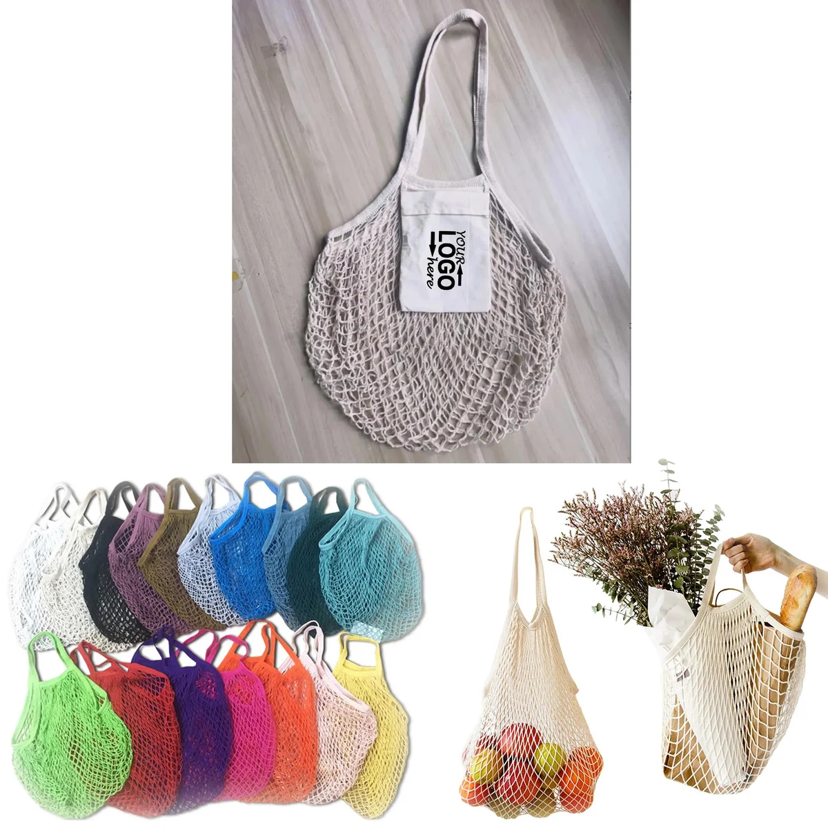 Portable Reusable Grocery Bag, custom tote bag with logo imprint 1